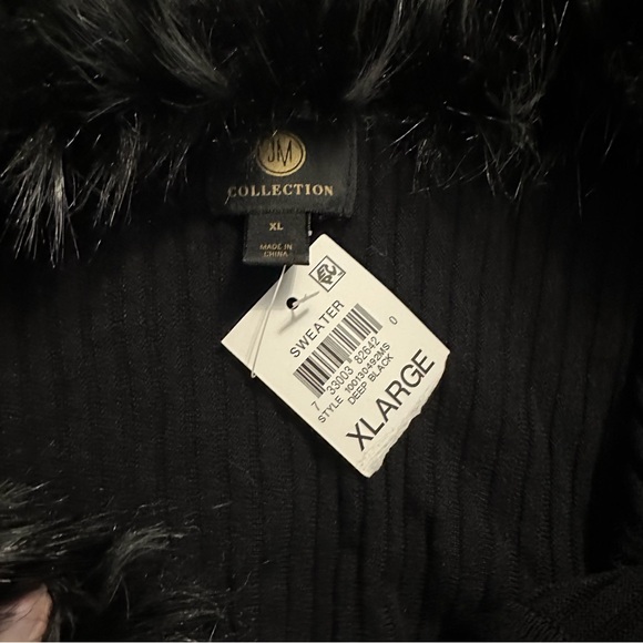 Faux fur collar cardigan NWT - Picture 3 of 6